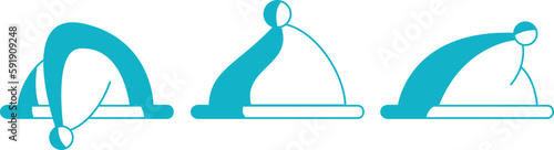 hat in winter style, vector clothing headwear, broken down into layers