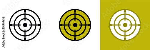 Military Sniper Target Icon, This icon represents a military sniper target, which is a circular board used for target practice and training