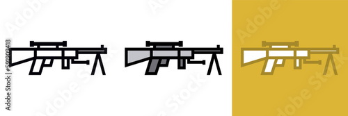 Military Sniper Icon, The sniper icon is commonly used in designs related to warfare, combat, and tactical operations, and can symbolize precision, stealth, and deadly force.