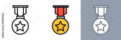 Foto Military Medal Icon, The military medal icon is often used in designs related to