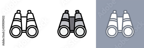 Military Binoculars Icon, This icon represents military binoculars, a specialized optical device used by military personnel to observe and gather information from a distance