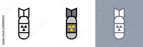  Military Nuclear Icon, This icon represents military nuclear technology, which includes the use of nuclear weapons and reactors for power generation photo