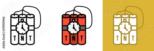 Military TNT Dynamite Bomb Icon, The TNT dynamite bomb icon can symbolize destruction, danger, and the use of explosives in military tactics.