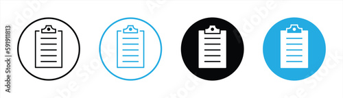 clipboard icon set. checklist icon symbol sign collections, vector illustration