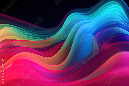 Rainbow wave background, Abstract