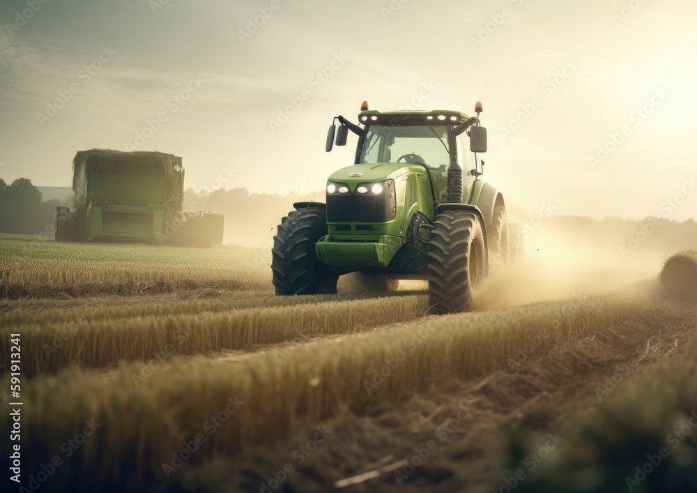 Obraz premium Concept of agriculture and farming in a rural environment. AI generated