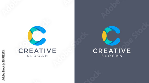 Colorful Letter C logo design for various types of businesses and company