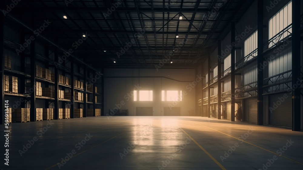 Warehouse, Generative AI, Illustration
