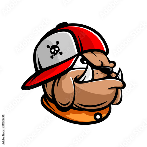 bulldog vector design wearing hat, dog head