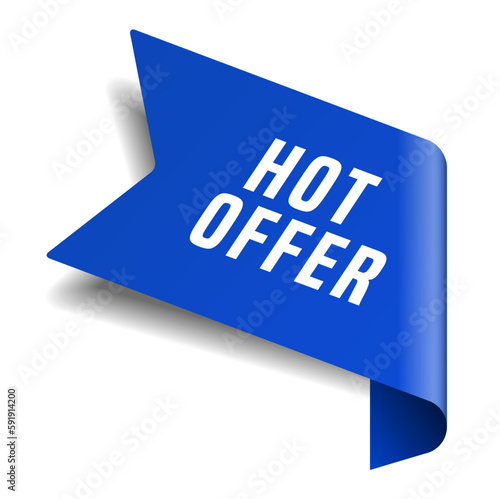 Colorful vector flat design banner hot offer. This sign is well adapted for web design.