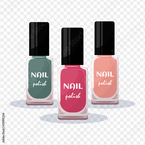 a set of three nail polishes