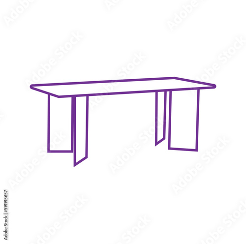 Table. Outline drawing. Vector illustration isolated on white background.Coffee table vector sketch illustration for print, web, mobile and infographics isolated on white background.