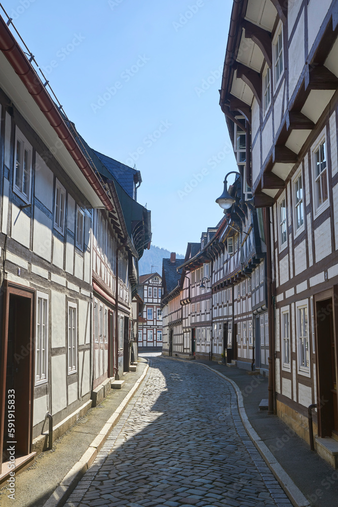Altstadt-Impressionen in Goslar, Norddeutschland, Niedersachsen.
