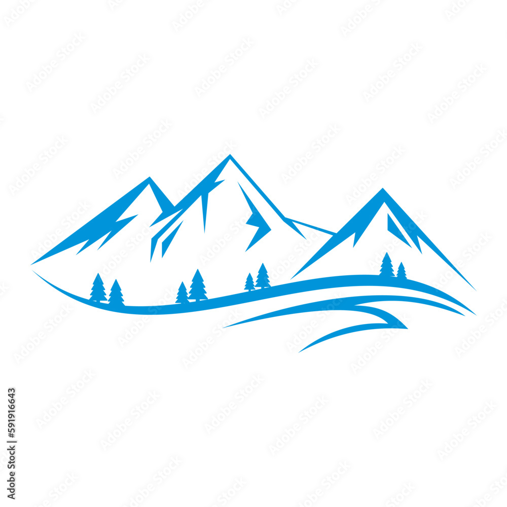 mountain icon logo vector