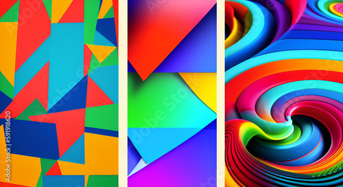 Abstract Rainbow color background set