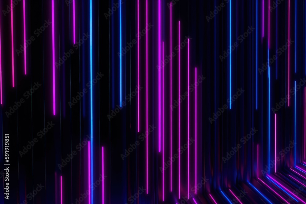 abstract minimal background, vertical pink blue neon lines, glowing in the ultraviolet spectrum. Cyberspace. Laser show. Futuristic generative ai wallpaper. abstract minimal background, vertical pink blue neon lines, glowing in the ultraviolet spectrum. Cyberspace. Laser show. Futuristic generative ai wallpaper.