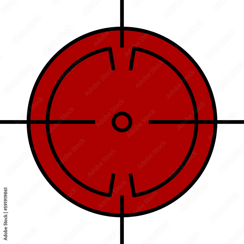 Crosshair, gun sight vector icon. Crosshair, gun sight vector icon.