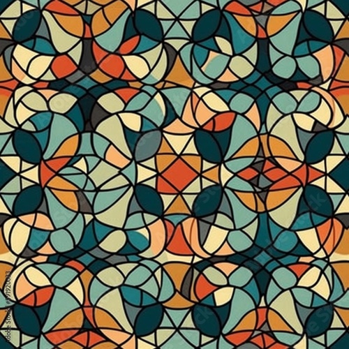 Tessellations pattern background texture design, wallpaper, seamless tile traditional, Generative AI © Filip