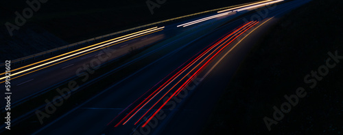 lights of cars with night. long exposure