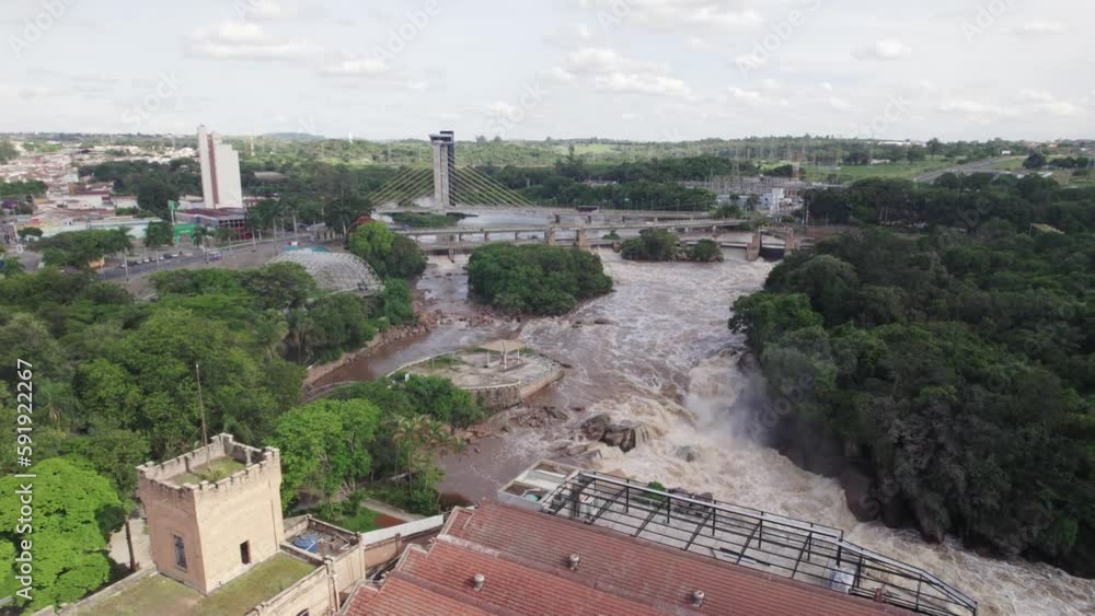 Salto, Sao Paulo/Brazil Circa February 2023 Aerial view of Salto
