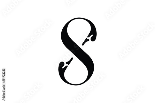 Fototapeta Naklejka Na Ścianę i Meble -  S latter and swan elegant creative modern eye catchy icon logo design vector stock