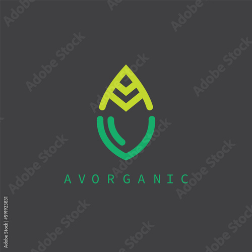 AV letter leaf concept design logo vector icon