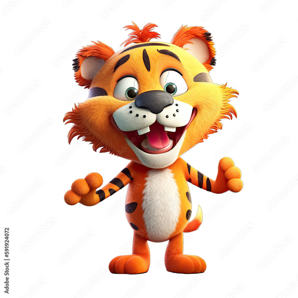 Tiger Illustration on transparent background. Generative AI Tiger Illustration on transparent background. Generative AI
