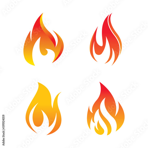 Fire logo design illustration and fire symbol