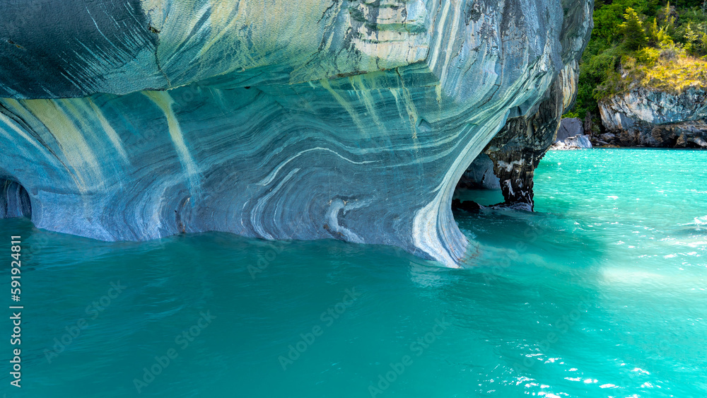 Marble Caves on Lake General Carrera, Patagonia, Chile. Marble Caves