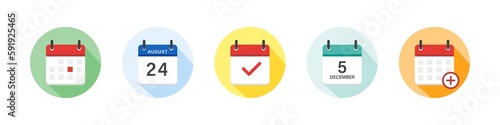 Calendar icon set. Calendar, planner, agenda, schedule. Week calendar schedule icon