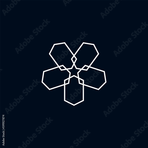 Star themed motif design in original style. Vector illustration.