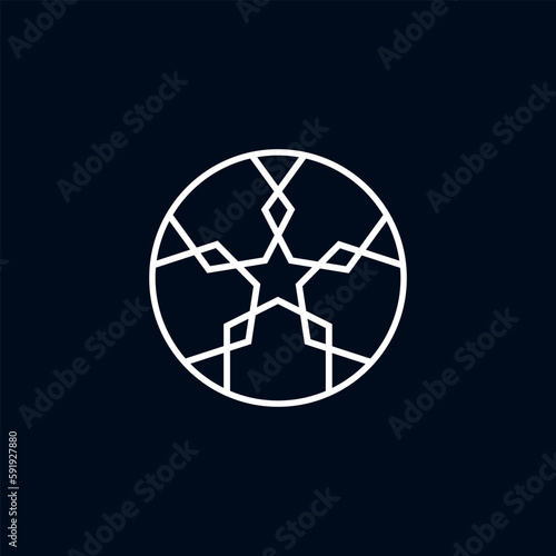 Star themed motif design in original style. Vector illustration.