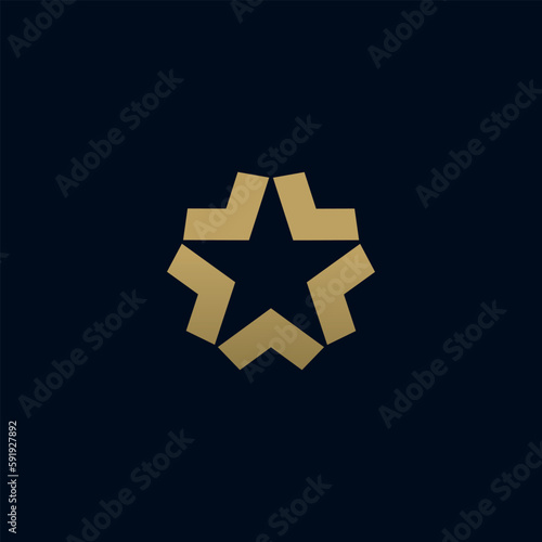Creative star design consisting of arrows. Vector