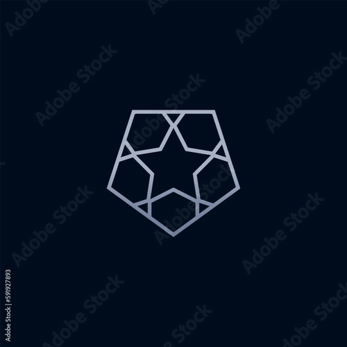 Star themed motif design in original style. Vector illustration.