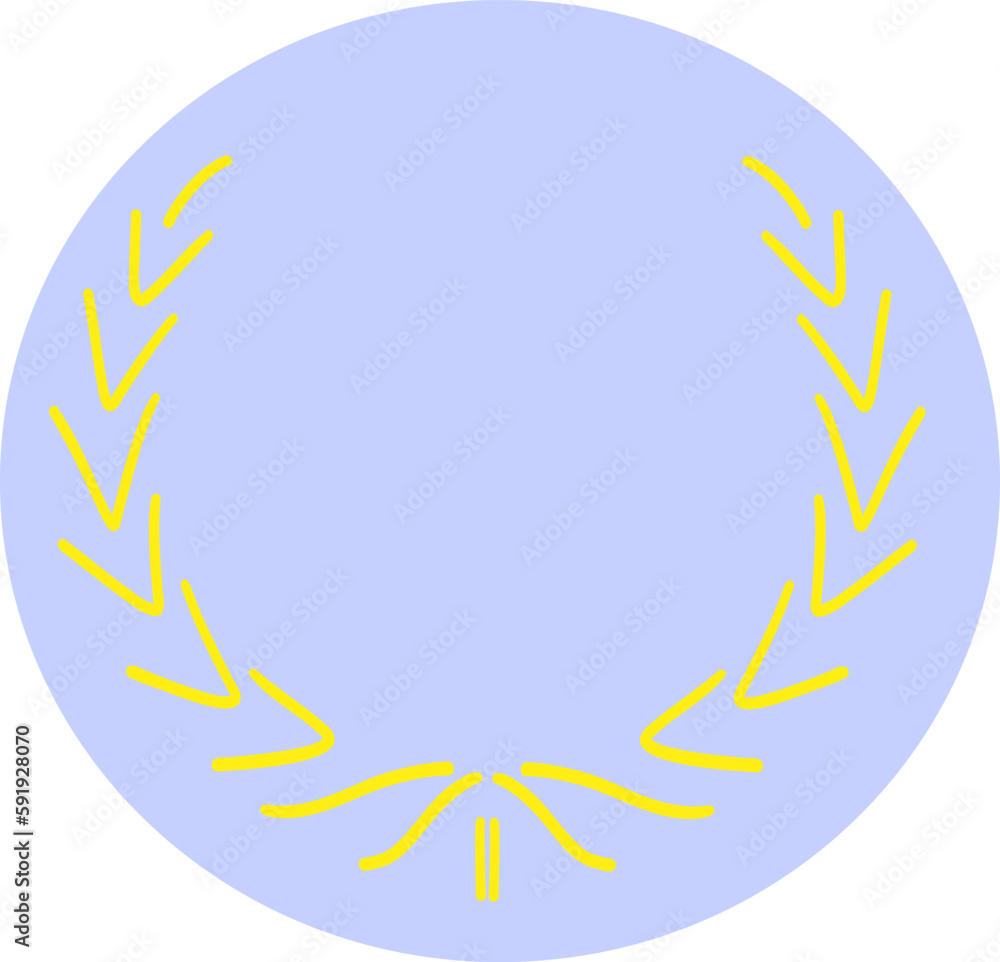 Obraz premium blue and yellow ceremonial frame