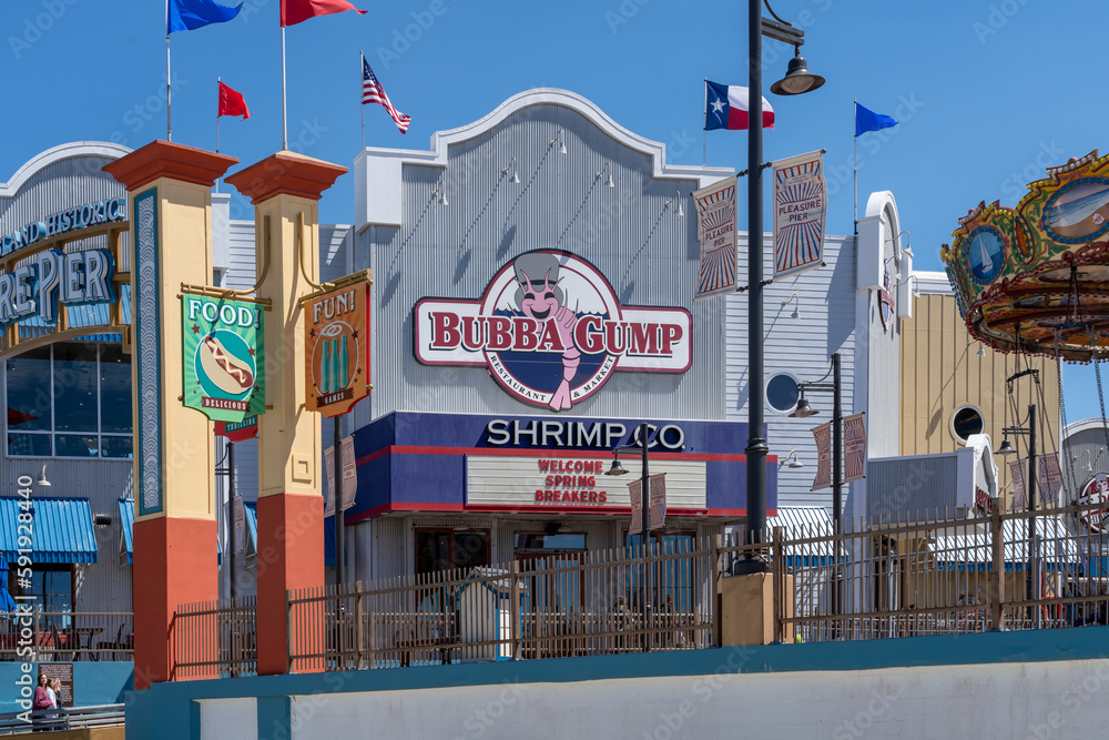 Galveston, TX, USA March 12, 2022 A Bubba Gump Shrimp Company