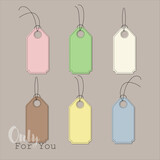 Color set of price tag for web, instagram, sale on background. Cute price tag style