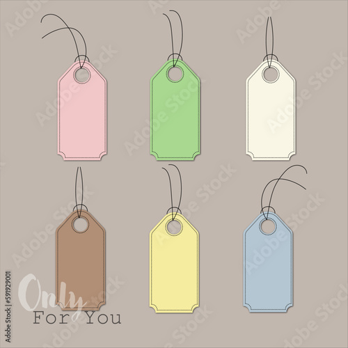 Color set of price tag for web, instagram, sale on background. Cute price tag style