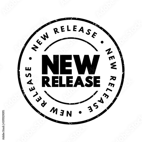 New Release text stamp, concept background
