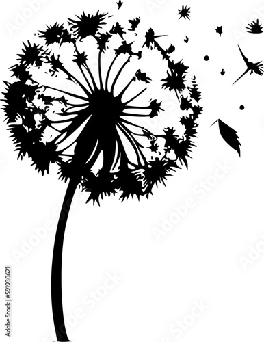 Dandelion - Minimalist and Flat Logo - Vector illustration