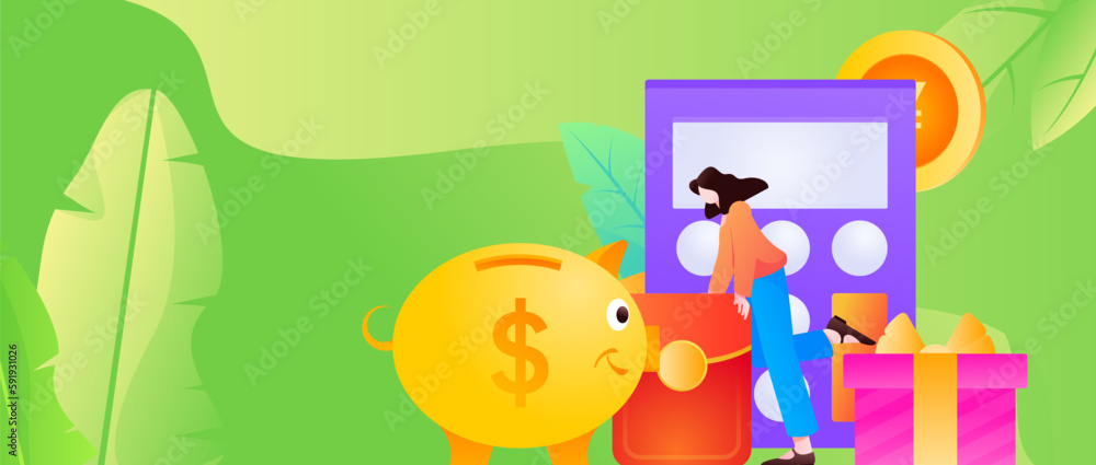 Fototapeta premium Internet finance and wealth management investment flat vector concept operation hand drawn illustration 
