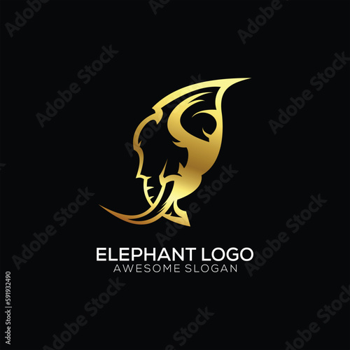 luxury elephant logo design premium color photo