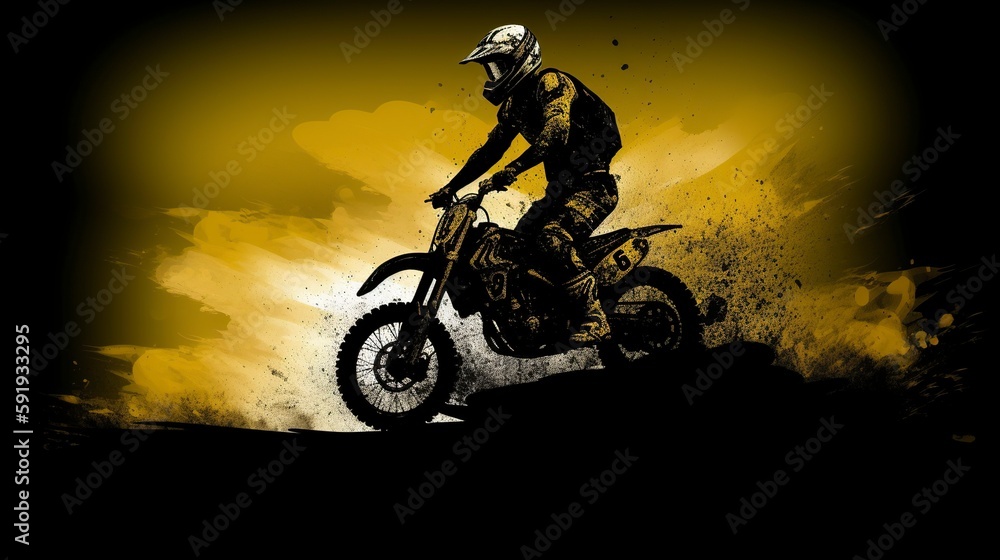 Motocross Biker, Generative AI, Illustration Motocross Biker, Generative AI, Illustration