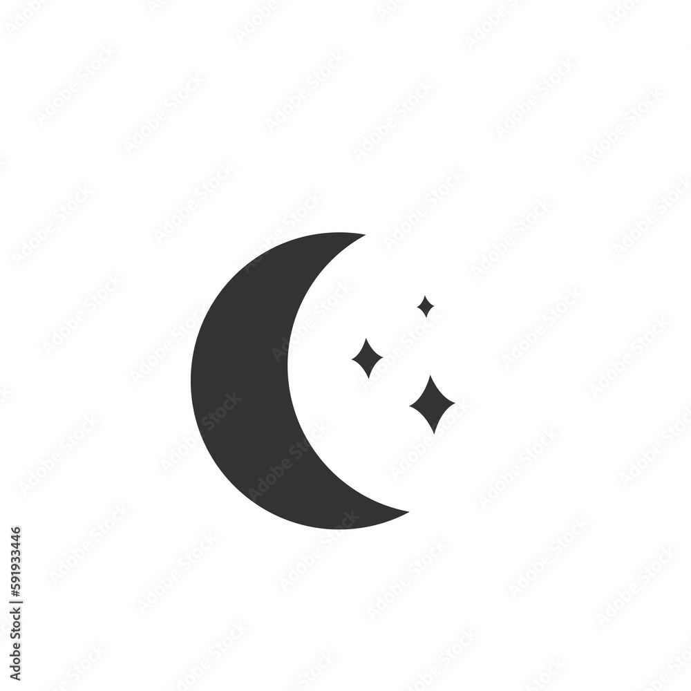 Moon and stars vector icon Moon and stars vector icon