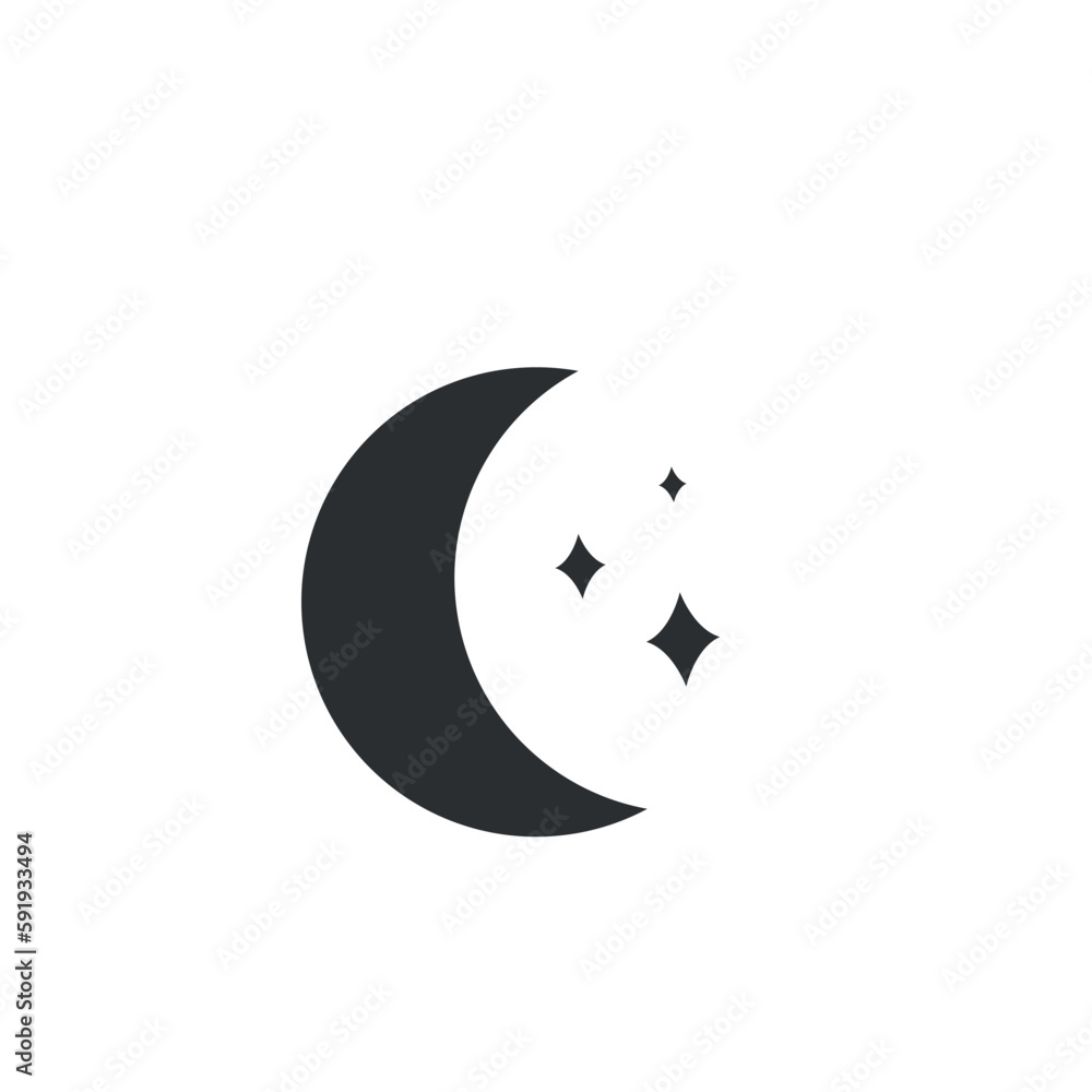 Moon and stars vector icon Moon and stars vector icon