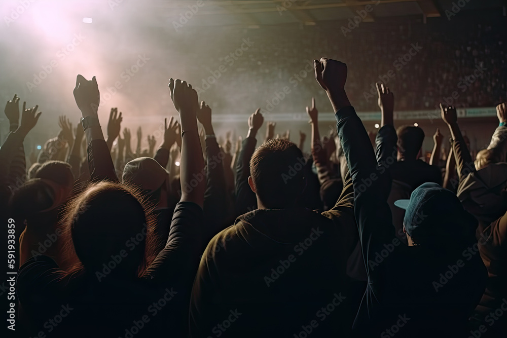 crowd at concert created with Generative AI technology