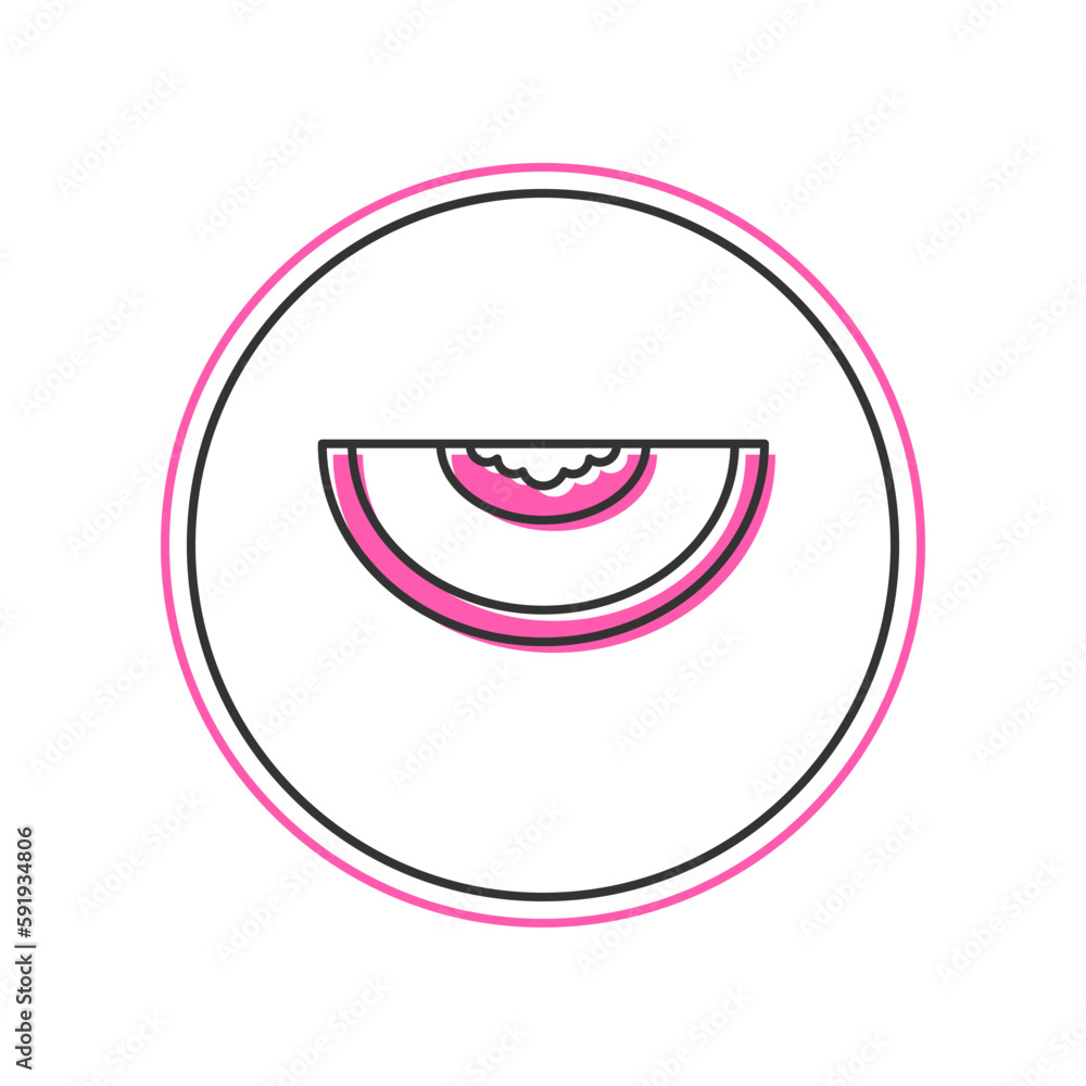 Filled outline Melon fruit icon isolated on white background. Vector Filled outline Melon fruit icon isolated on white background. Vector