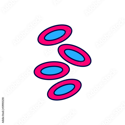 Filled outline Medical hemoglobin erythrocytes icon isolated on white background. Vector
