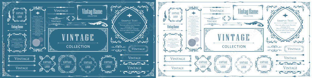 オシャレなフレーム。デザインテンプレート。ゴージャスな額のセット。	
