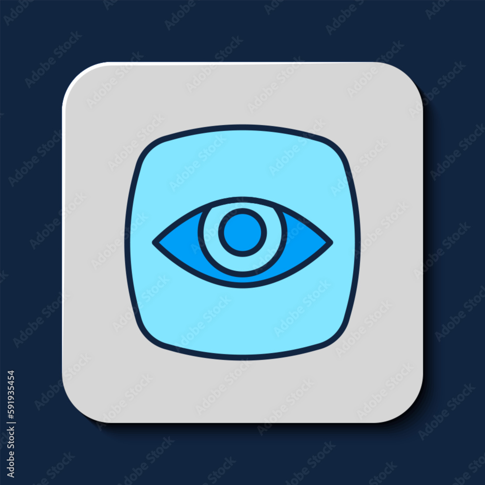 Filled outline Security camera icon isolated on blue background. Vector Filled outline Security camera icon isolated on blue background. Vector